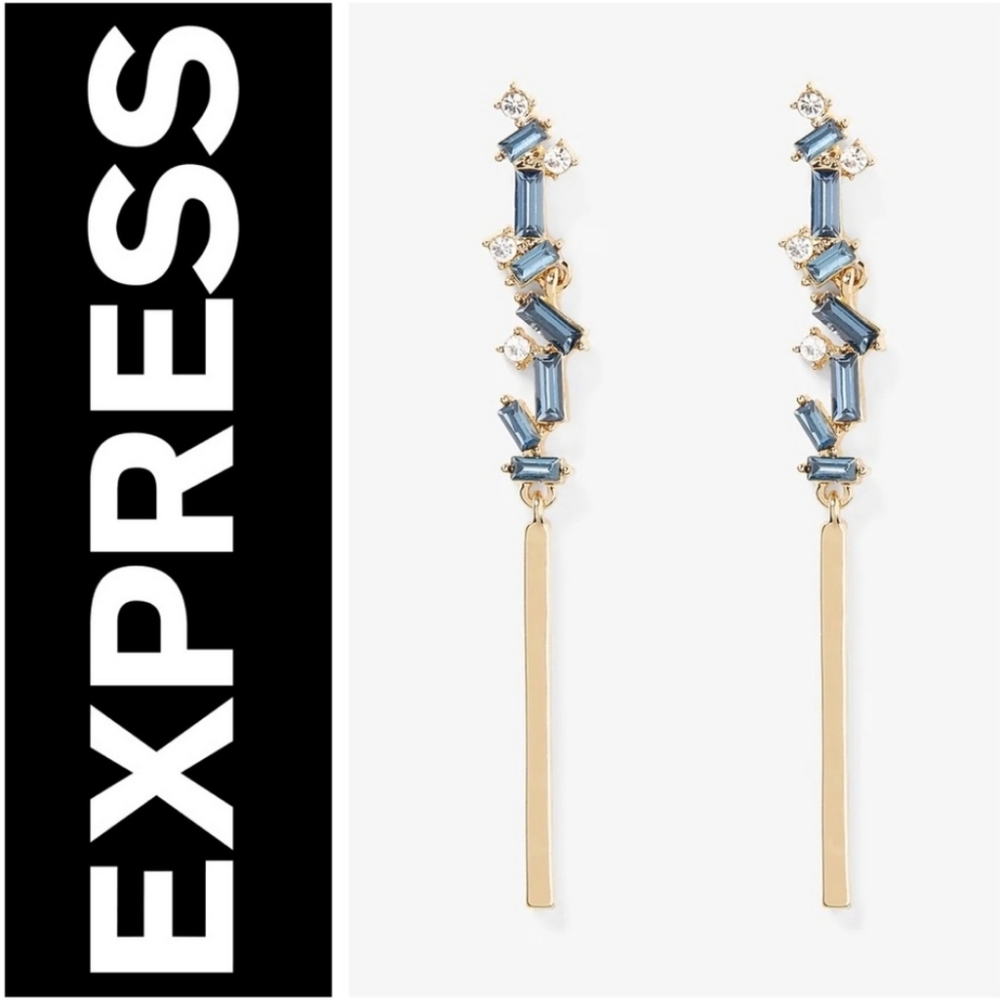 EXPRESS Multi-Stone Bar Drop Earrings